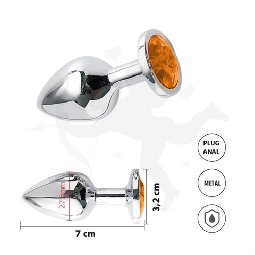 Cygnus Naranja S: Joya anal Small con gema Naranja